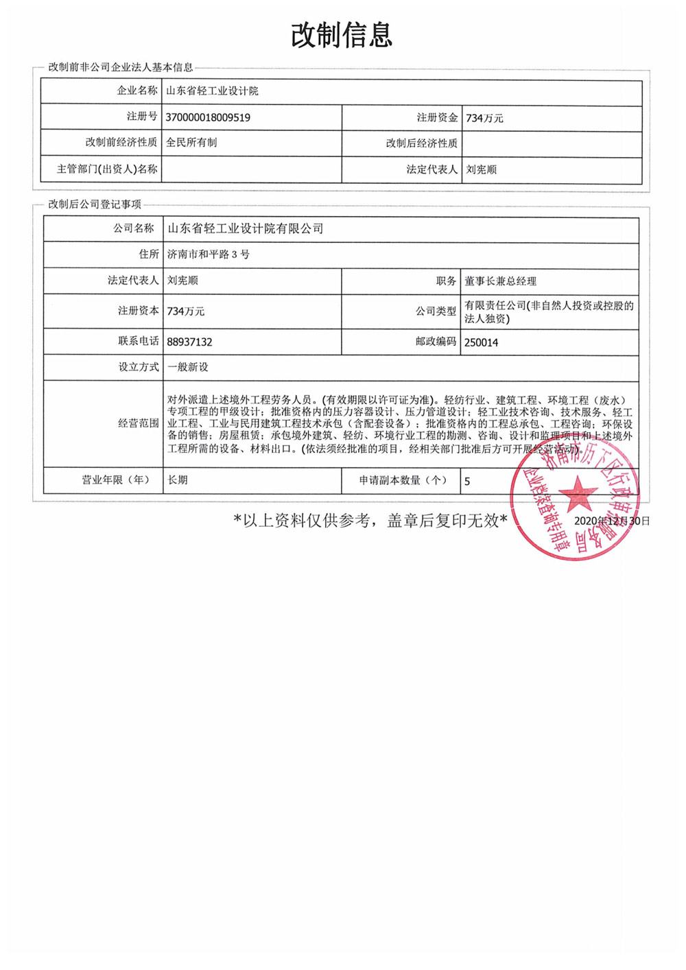 蘑菇视频
公司制改制信息