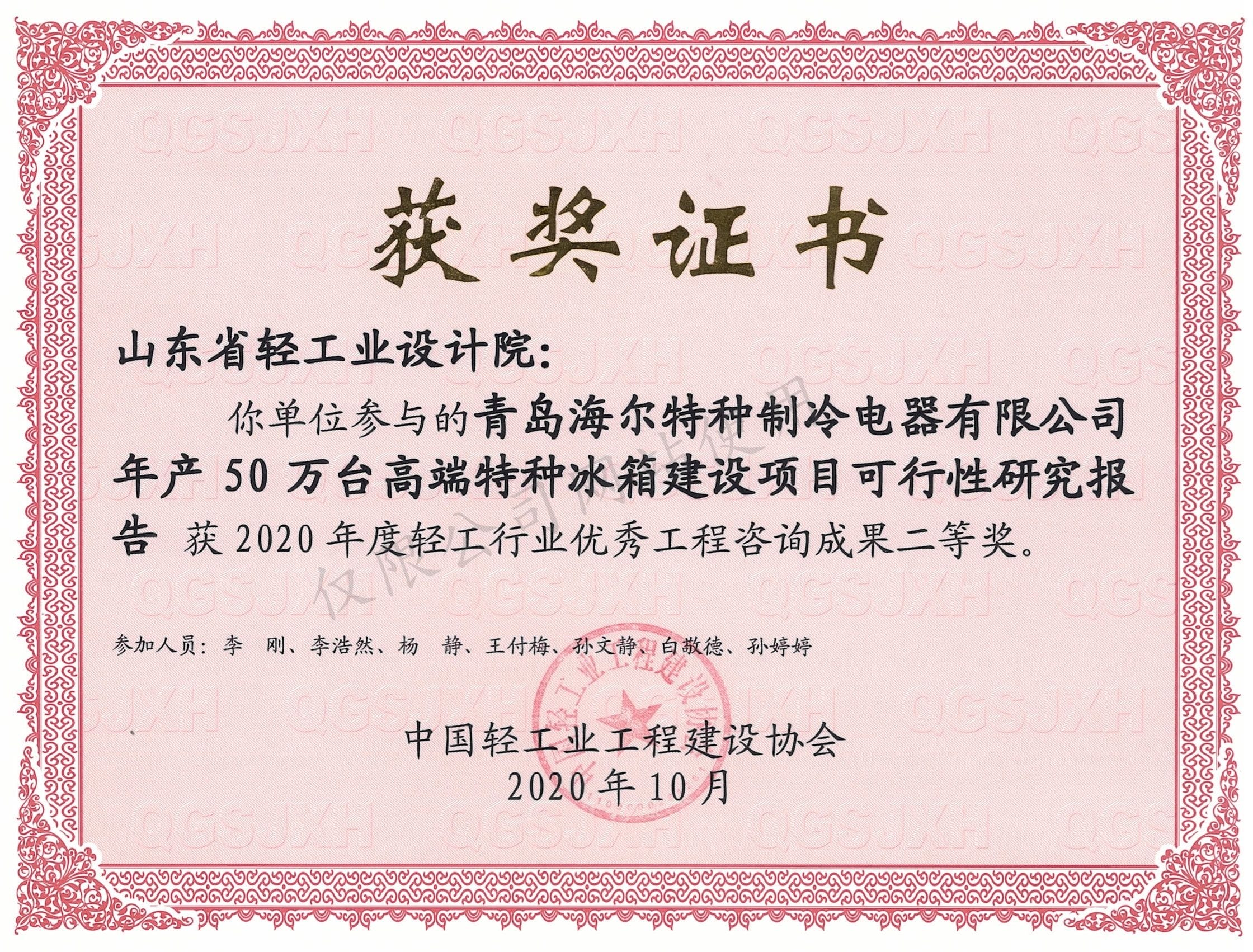 2020青岛海尔咨询二等奖
